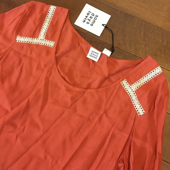 NWT SOMEDAYS LOVIN Burnt Orange Blouse - Picture 7 of 13